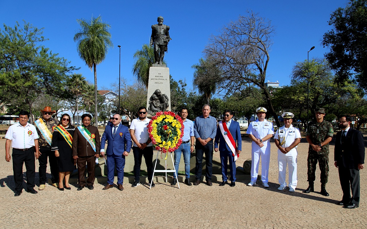 Em Corumbá, solenidade no Jardim comemorou 198 anos de independência da Bolívia