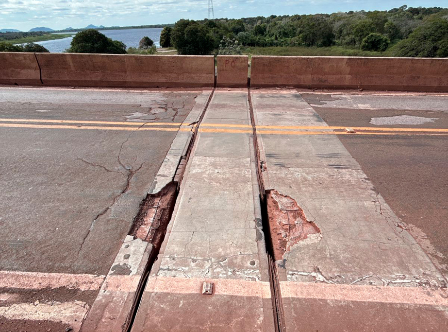 Defesa Civil de Corumbá emite alerta de risco em trecho da ponte sobre o rio Paraguai