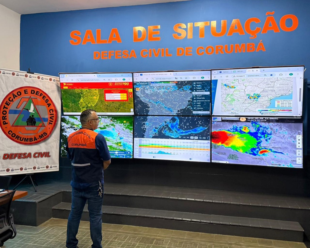 Defesa Civil alerta para chuva, ventos fortes e queda de temperatura em Corumbá