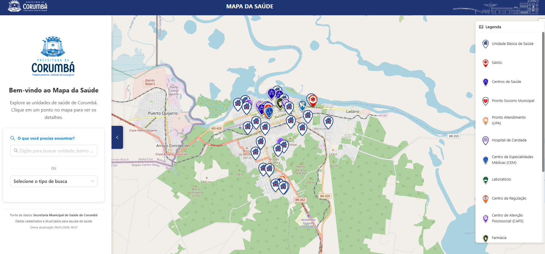 Saúde na palma da mão: Prefeitura de Corumbá lança Mapa Digital da Saúde